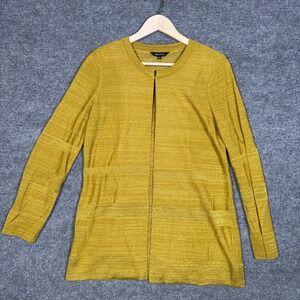 Misook Size Small Cardigan Gold Long Sparkle Evening Party Knit Single Hook‎